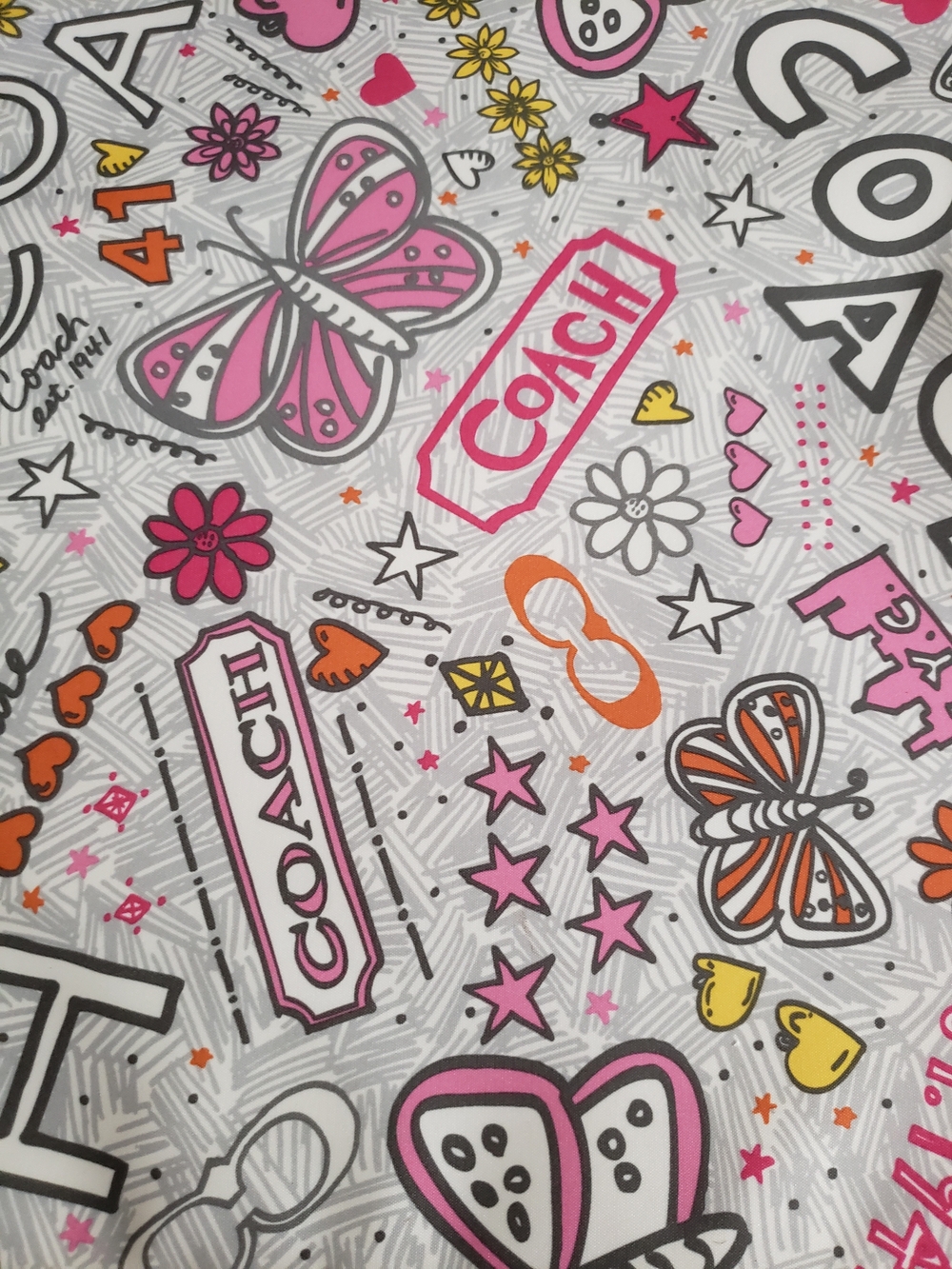 Coach Laptop Case Color: Grey Mulicolor Line: Poppy Graffiti #F70350 NWT COA